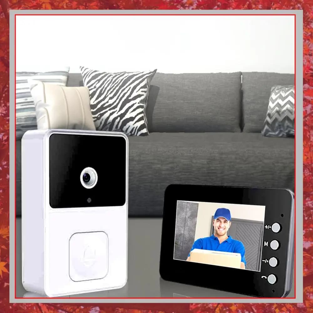 Videocitofono Wireless con Schermo IPS da 4,3 Pollici, Visione Notturna a Infrarossi, Wi-Fi 2.4G, Comunicazione Bidirezionale per Appartamenti Familiari