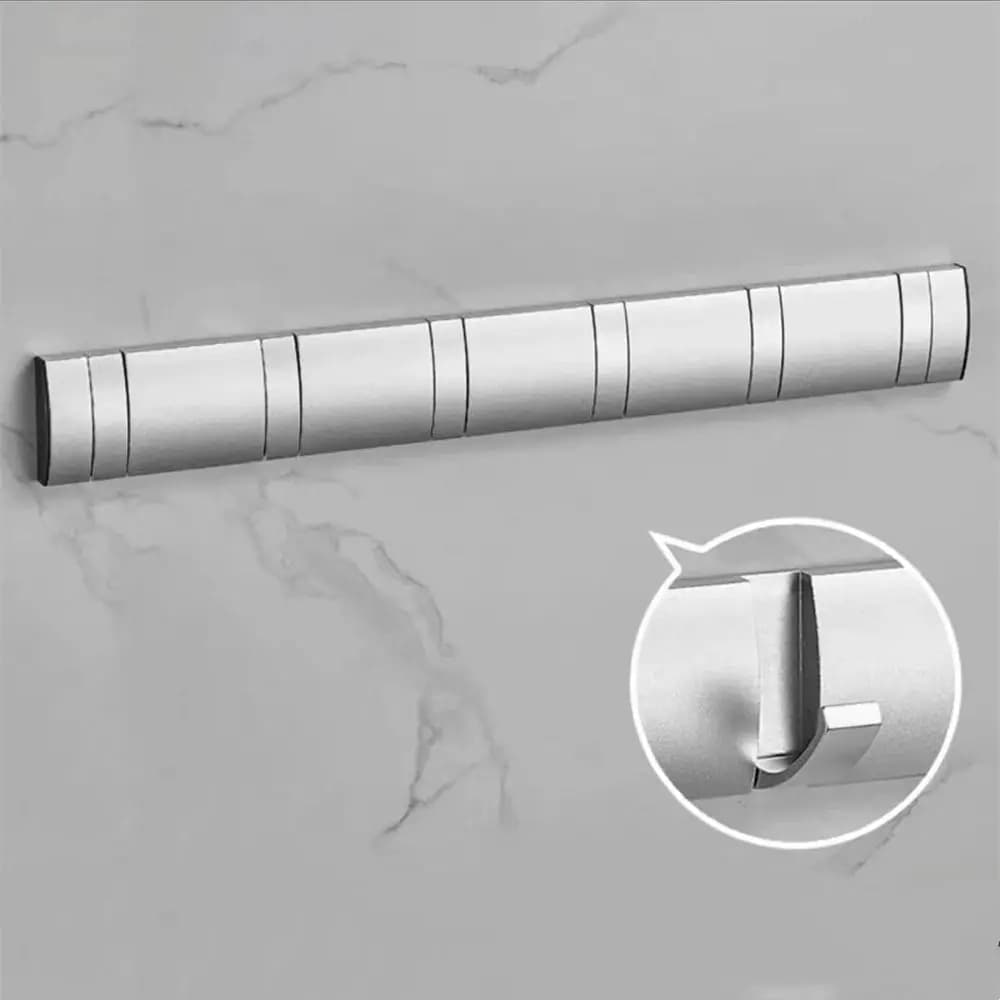 Foldable bathroom accessories without nails for installation, hooks towel for bathroom background door, clothes rack