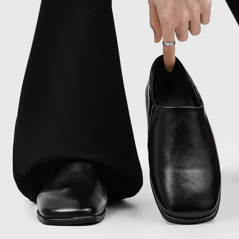 Men Classic New Summer Minimalist Business Casual Shoes Are Breathable Soft Comfortable Square Toe Daily Commuting Trendy Shoes
