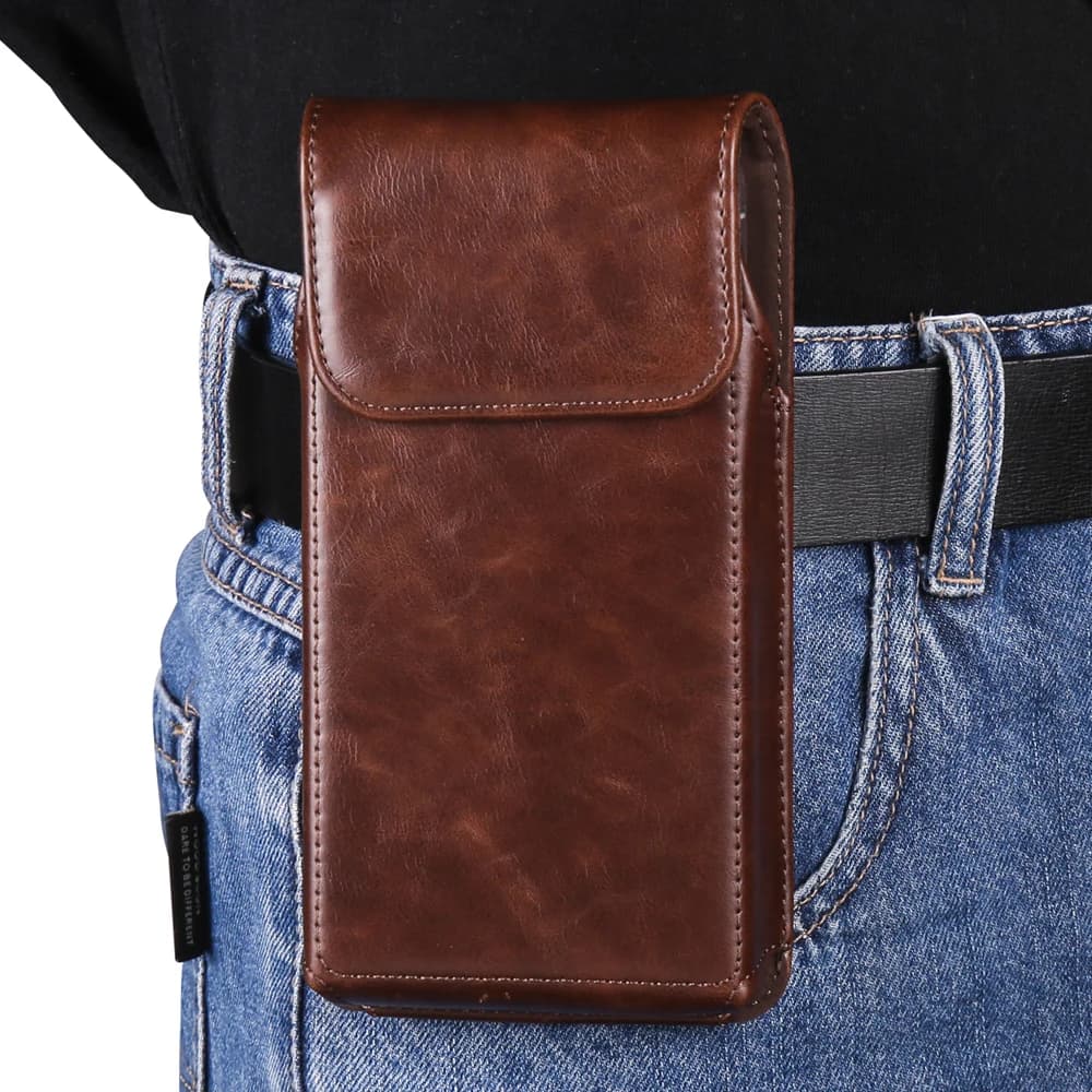 Borsa per telefono con clip da cintura in pelle di mucca Custodia da uomo per Samsung Galaxy S24 Ultra S23 S22 S21 Plus S20 FE Nota 20 Custodia per cellulare Fondina