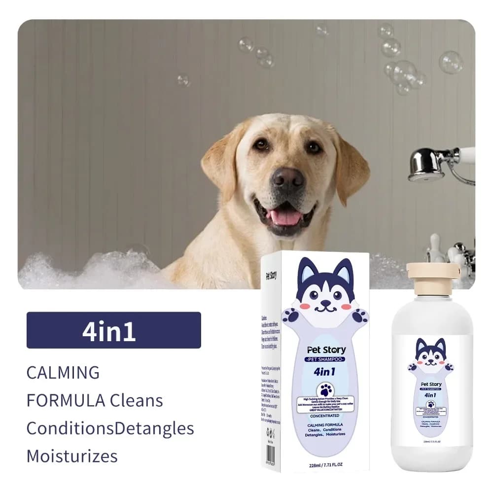 Shampoo sbiancante premium per toelettatura animali domestici da 220 ml - Shampoo da bagno universale per cani e gatti con fragranza duratura e formula pulita