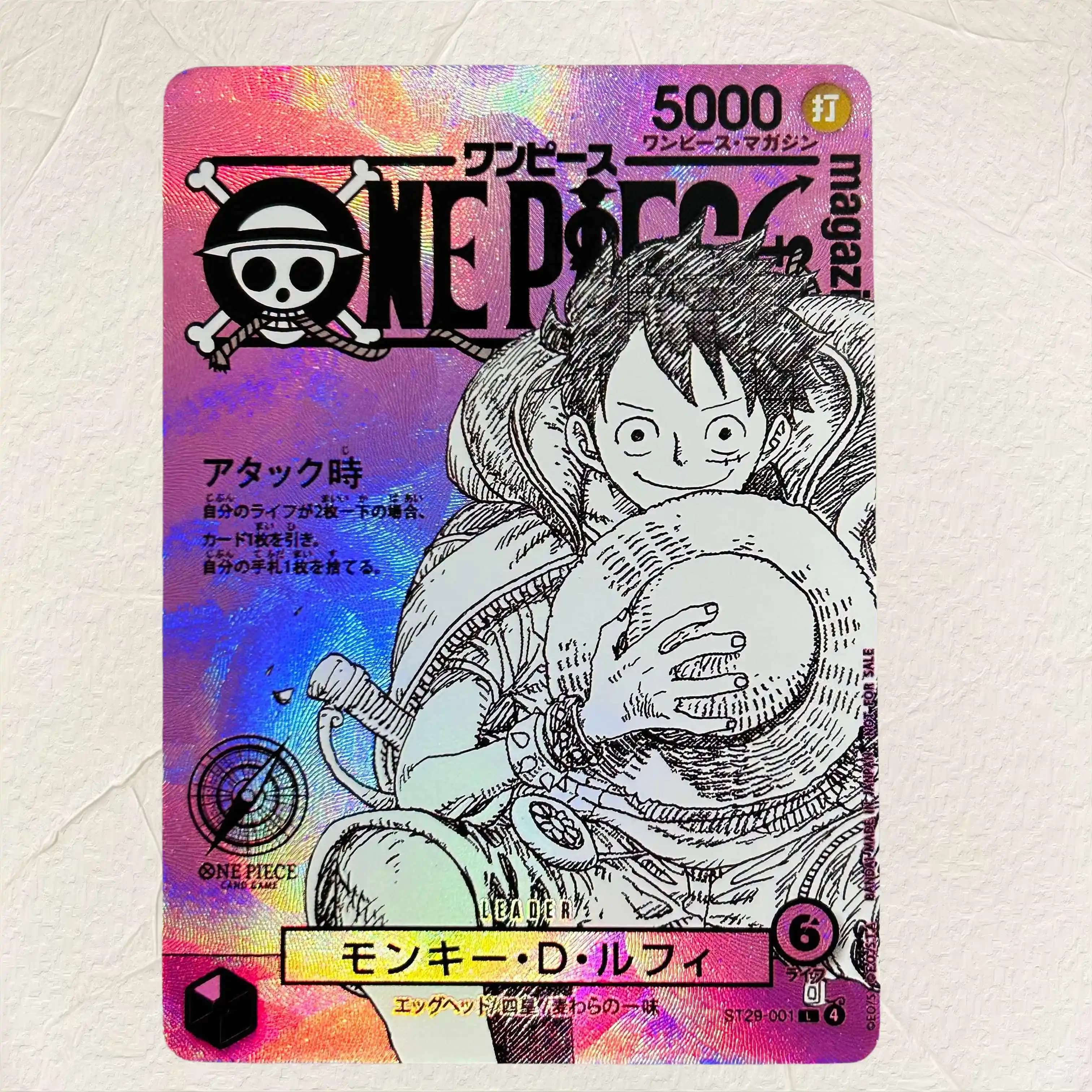 DIY One Piece Monkey D Luffy ST20-001 Holographic Texture Cards Japanese Version Perfect Condition Classic Anime Collectible TCG