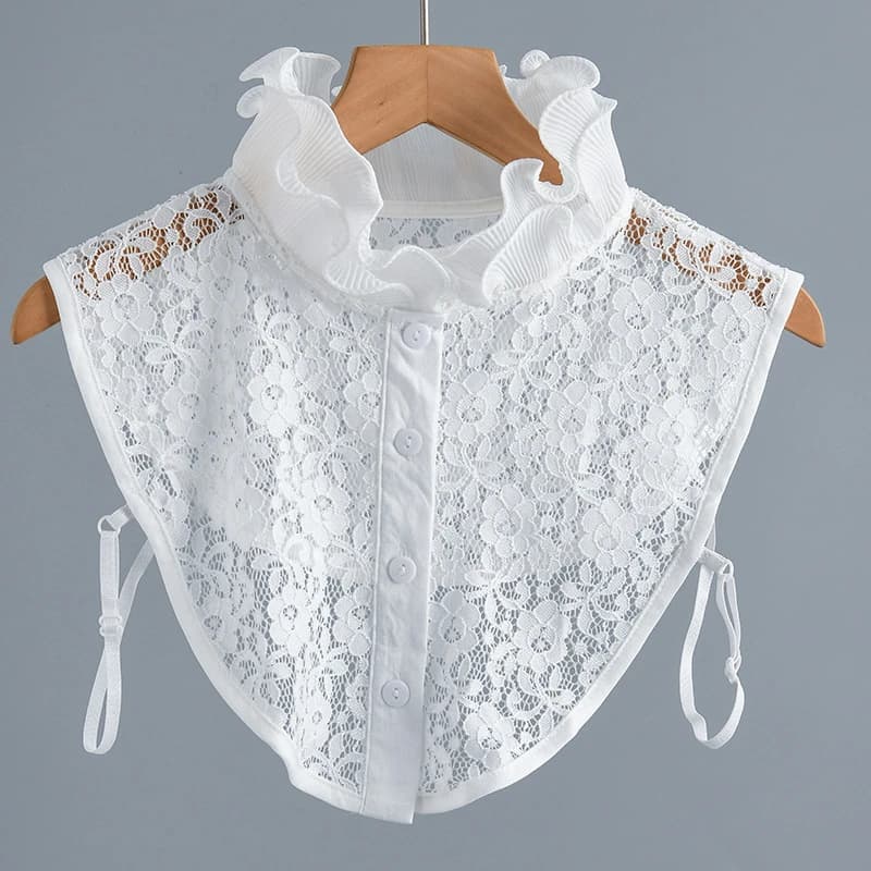 Camicette Top Camicia maglione con colletto falso in pizzo con volant a strati Colletto finto decorativo Colletto staccabile Accessori per vestiti