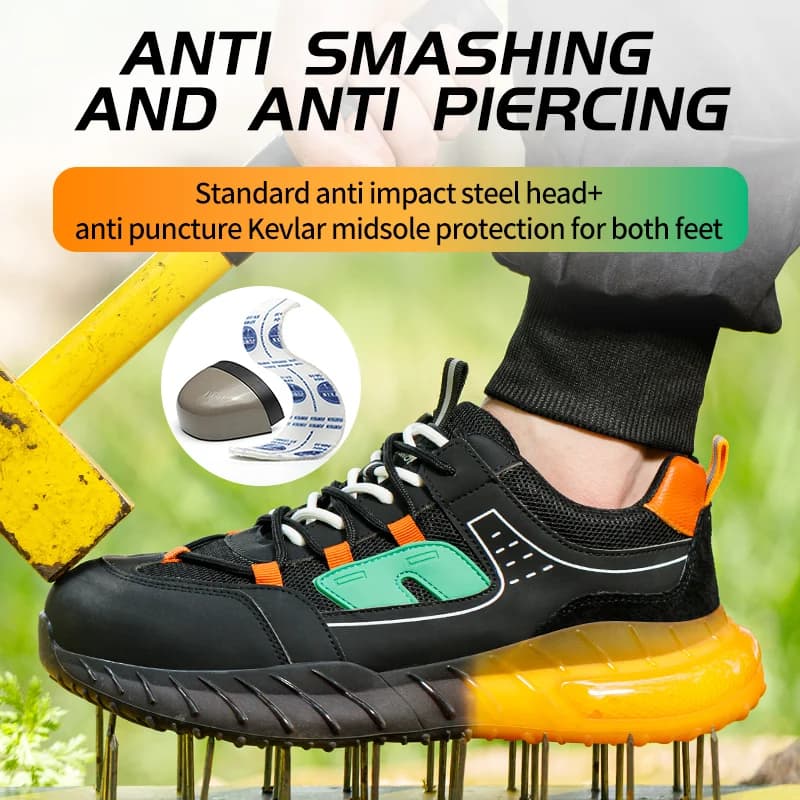 Scarpe Antinfortunistiche Traspiranti Estive per Uomo e Donna, Scarpe da Lavoro con Punta in Acciaio Anti-Schiacciamento e Anti-Perforazione, Scarpe da Trekking Leggere scarpe antinfortunistiche uomo sandalias de mujer