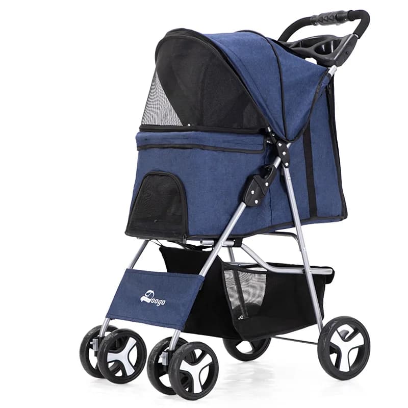 Passeggino per animali pieghevole di lusso per cani/passeggini per cani da esterno Carrello per animali domestici in vendita/Viaggio per passeggino per animali domestici con ruote grandi