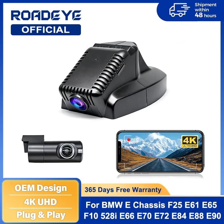 Registratore video DVR 4K Plug and Play per BMW Serie 5 528i 535 F07 F10 F11 X3 F25 X5 E70 2008-2012 con WiFi e APP, monitor e dashcam per auto