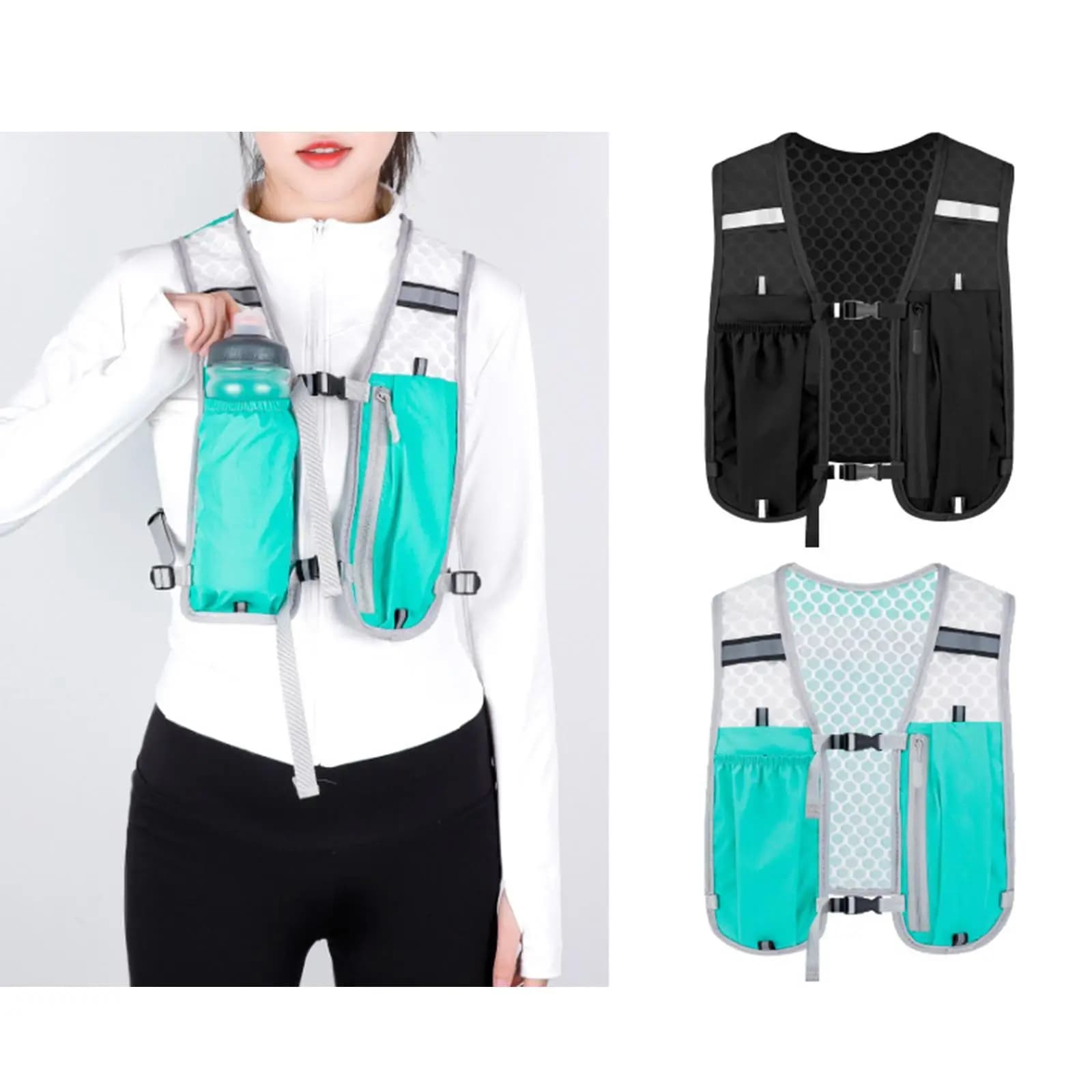 Nylon Outdoor Hydration Vest Backpack Adjustable Water Bag for Running Camping Trail Sports