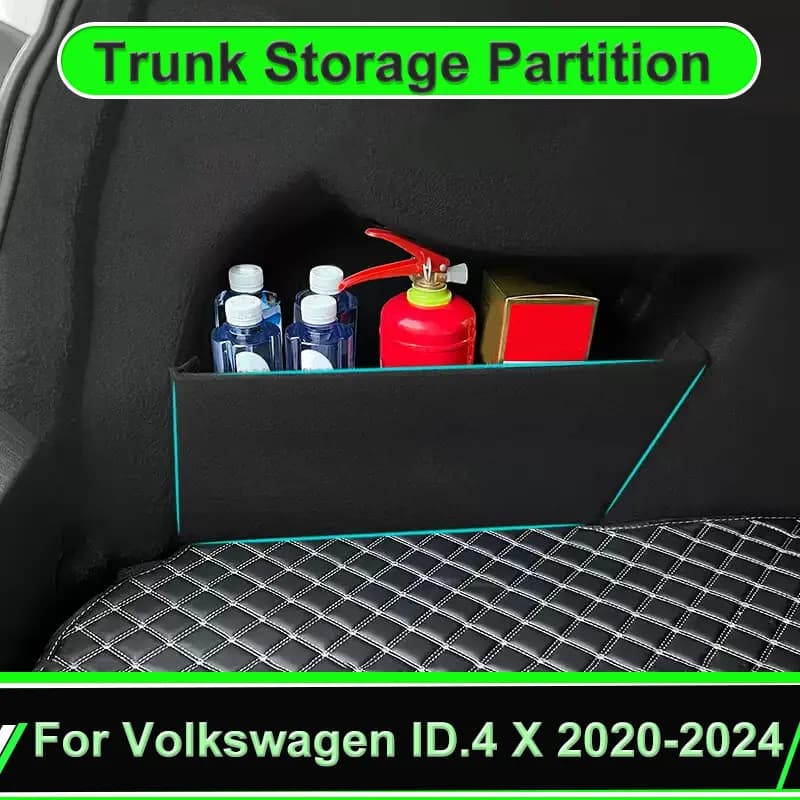 Per VW Volkswagen ID.4 X 2020 ~ 2024 2021 2022 Auto Ispessimento Tronco Scatola di Immagazzinaggio Organizzatore Partizione Scatola Laterale Accessori Auto Parte