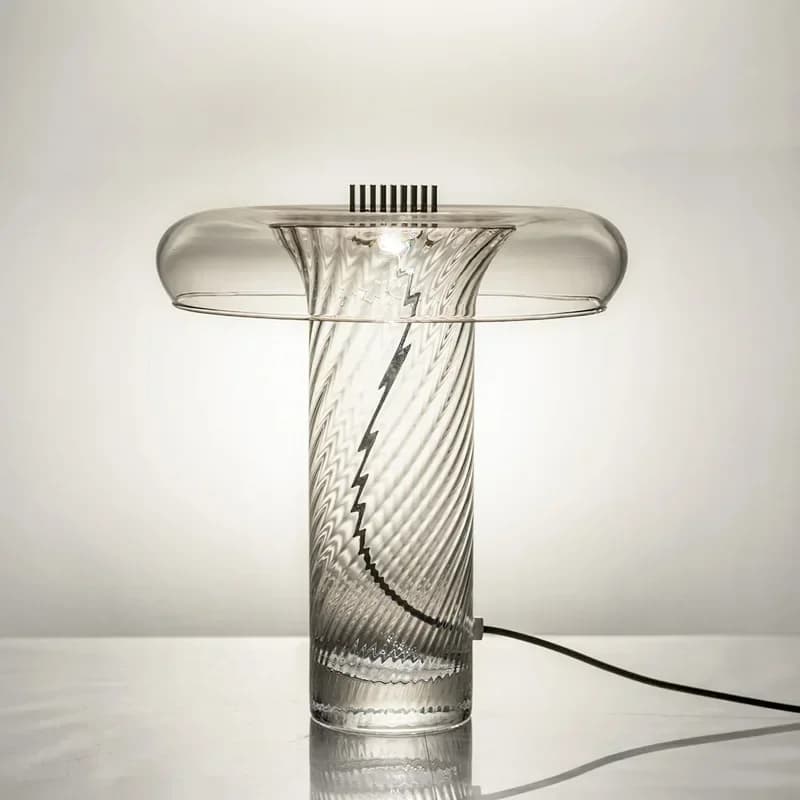 Lampada da tavolo a LED in vetro con motivo intrecciato creativo moderno Studio Camera da letto Comodino Lampada da scrivania di lusso Decorazioni di design Apparecchi di illuminazione
