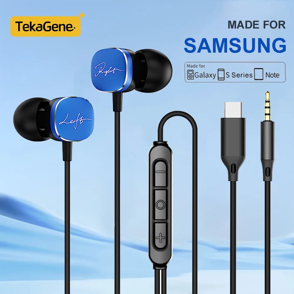 Per Samsung Tipo C Cuffie cablate Dolby Sound con microfono Auricolari in-ear da 3,5 mm per iPhone 16 Galaxy S25 S24 S23 S22 Accessori
