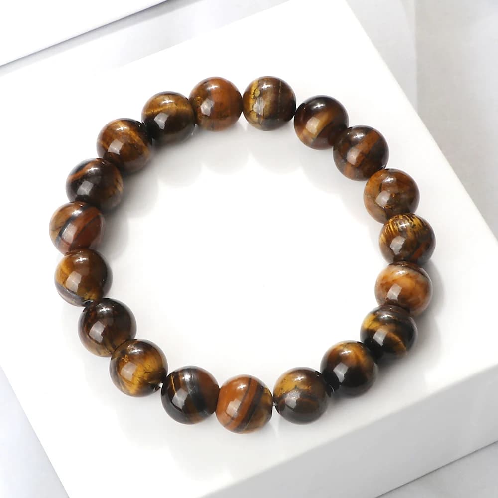 Perline di pietra naturale alla moda Bracciale occhio di tigre Bracciale da uomo elasticizzato fatto a mano Buddha per gioielli da meditazione yoga Homme 6mm 8mm 10mm