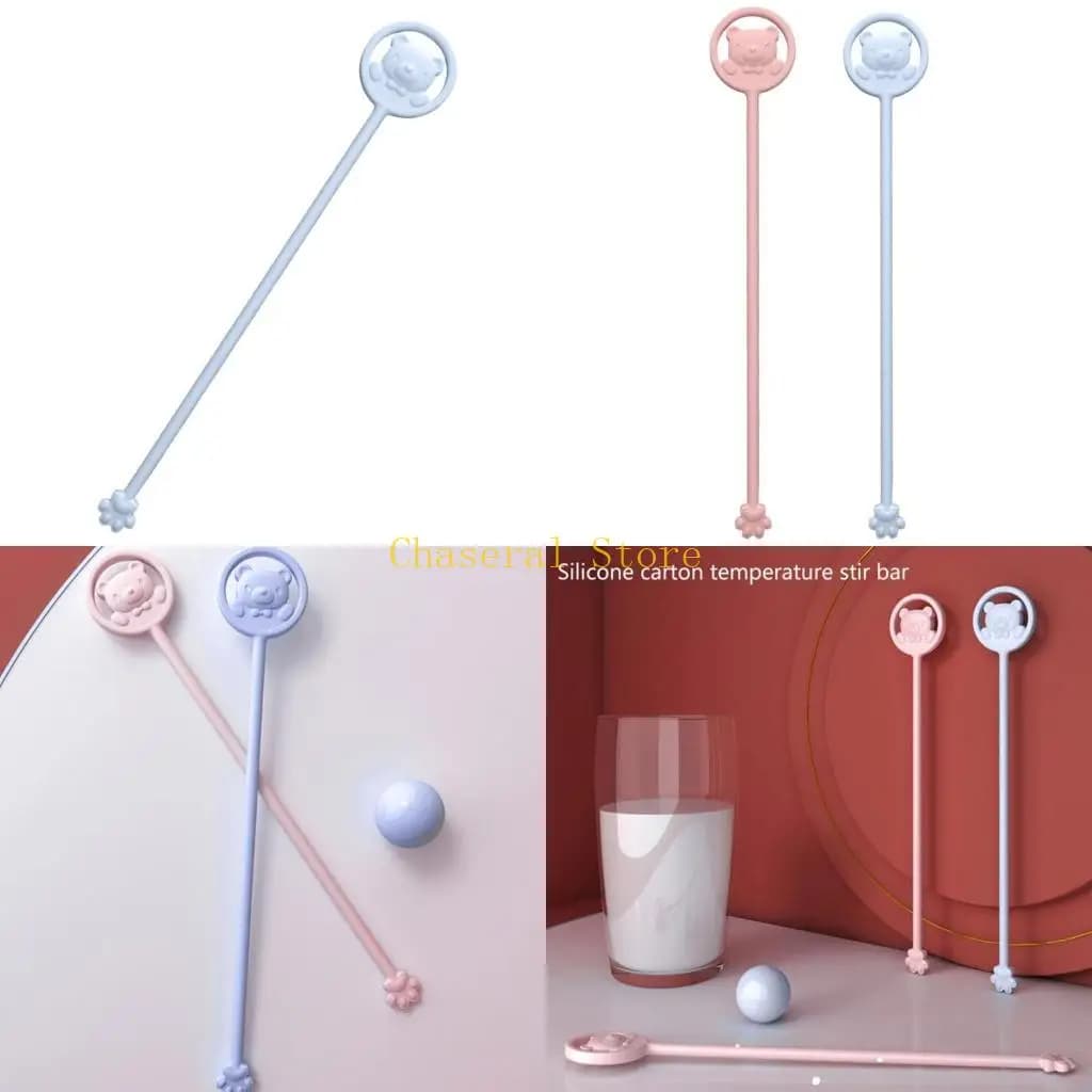 E7CE Cartoon Bear Stir Bar Travel Friendly Baby Milk Powder Mixer Color Changing