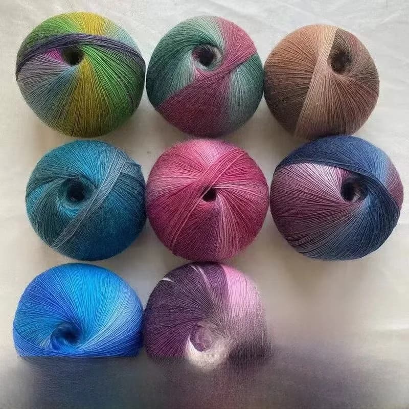 Filato Arcobaleno Sfumato di Lana Sanli, 000 Metri, Filato Fine per Lavorazione a Maglia e Uncinetto