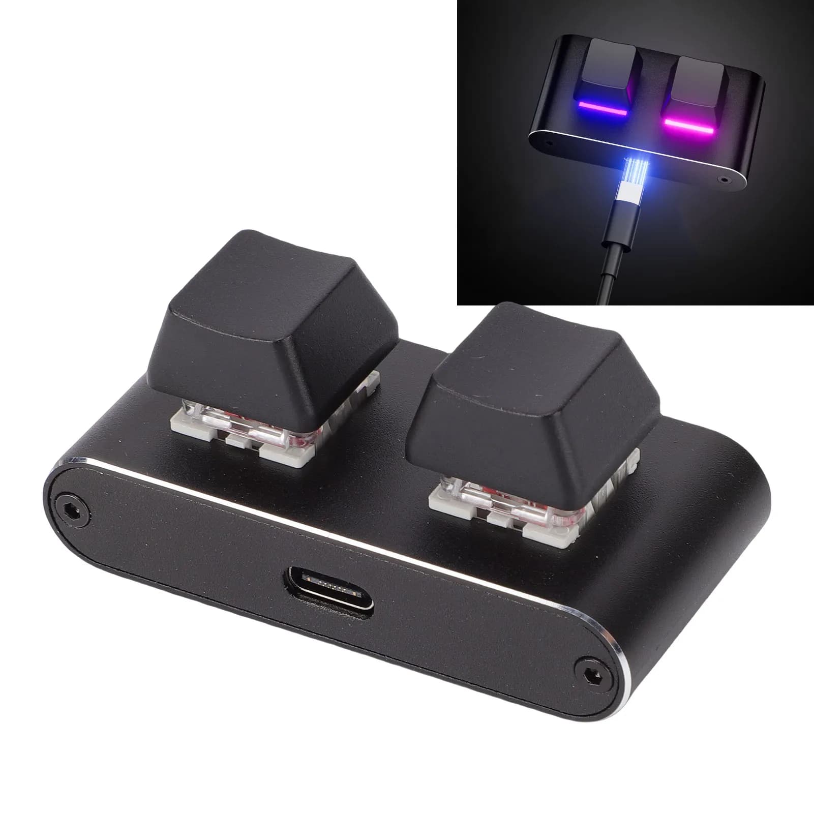 Tastiera programmabile a 2 tasti USB con interruttore rosso, tastiera meccanica da gioco con tasti di scelta rapida personalizzabili