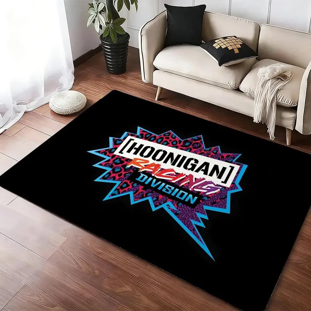 H-Hoonigan Racing Car Modification Floor Mat Soft Thickened Absorbent Non-Slip Bedroom Living Room Door Mat Home Flannel Rugs