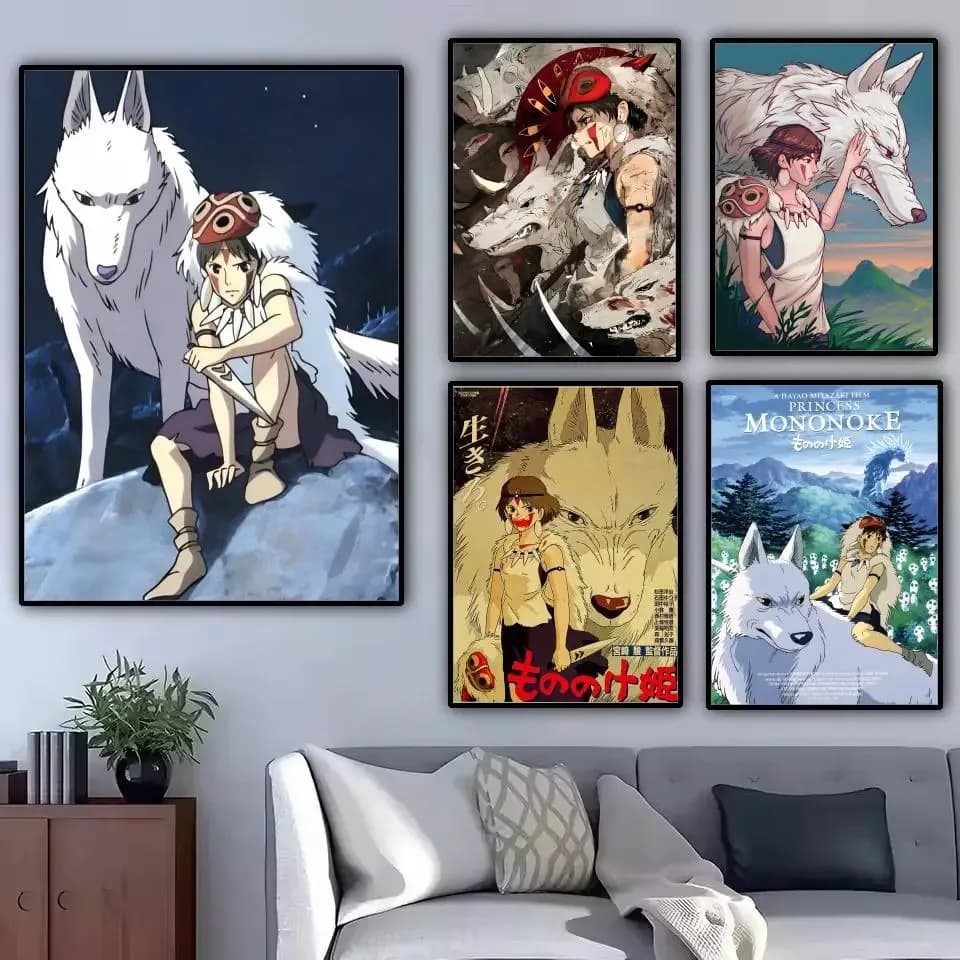 DIY Oil Painting By Numbers Anime P-Princess MononokeS Home Decoration Wall Living Room Decor Best Gift Frameelss