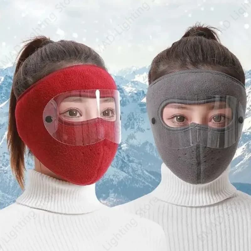Maschera invernale calda con occhiali antipolvere Maschera da sci per bicicletta da ciclismo per uomo Donna Maschera sportiva per esterni per climi freddi