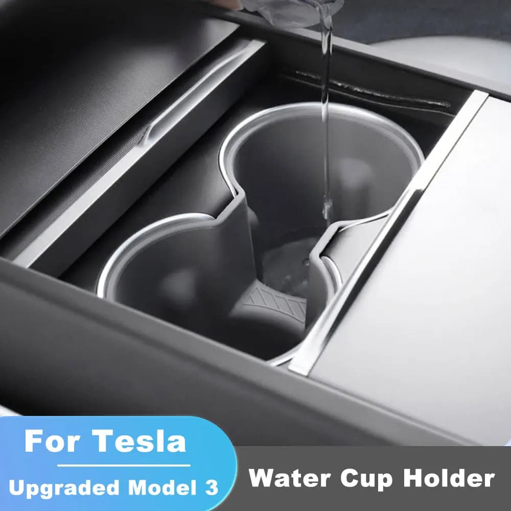 Silicone Drinks Holder For Tesla Model 3 Highland 20240-2025 Water Cup Holder Central Control 2023-2024 Rear Seat Cup Holder
