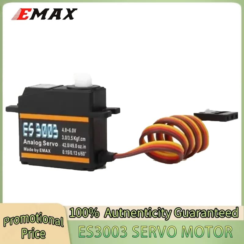 Servo Analogico in Plastica EMAX ES3003 17.5g Impermeabile con Ingranaggi per Accessori Auto RC, Elicotteri, Barche e Aerei