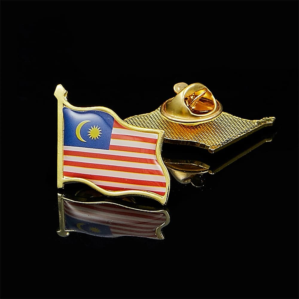 Spilla 3D della Malesia che agita il patriotismo bandiera nazionale spilla distintivo per vestiti borse zaini