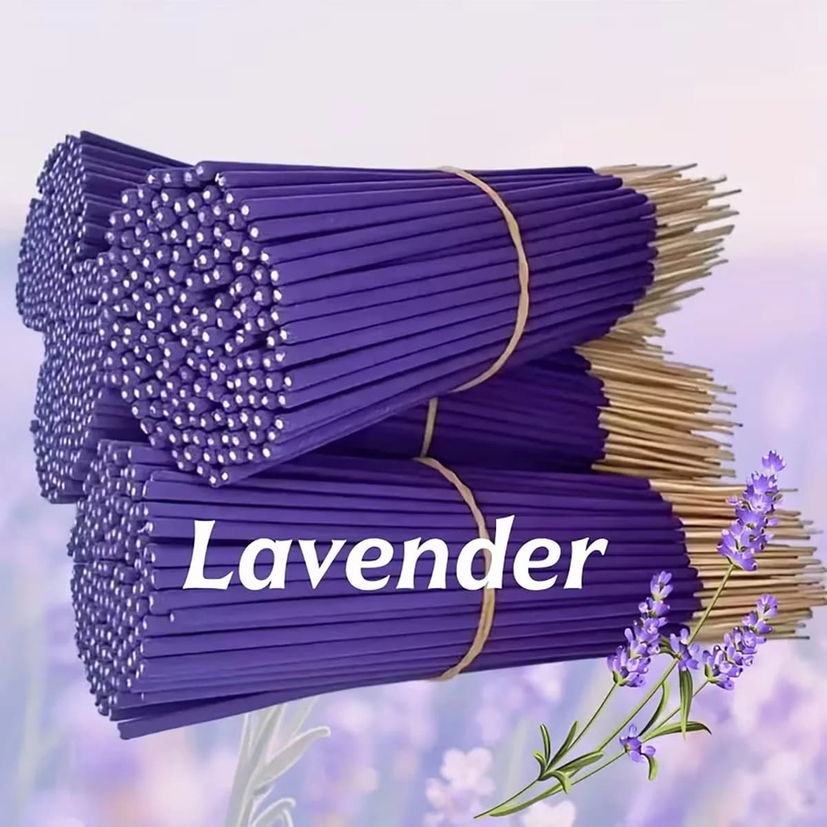 Bastoncini d'incenso premium all'aroma di lavanda, 8 pezzi. 66 pollici - Durata di combustione 30~40 minuti, profumo leggero e fresco, adatto per la decorazione di casa, cucina e sala da pranzo, adatto per la rimozione degli odori in casa e ufficio, fragranza a lunga durata, per sonno, yoga, lavoro, meditazione, fitness, relax in ufficio. Regalo perfetto per Natale, Halloween, Ringraziamento e altre festività.