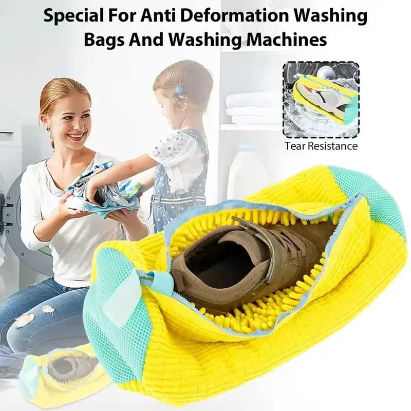 Lathe Bags for Cinille Shoe Protective Bags for Non-Abrasive Washing Machine Shoes for Gymnastics Shoe Storage Zipp in thick mesh
