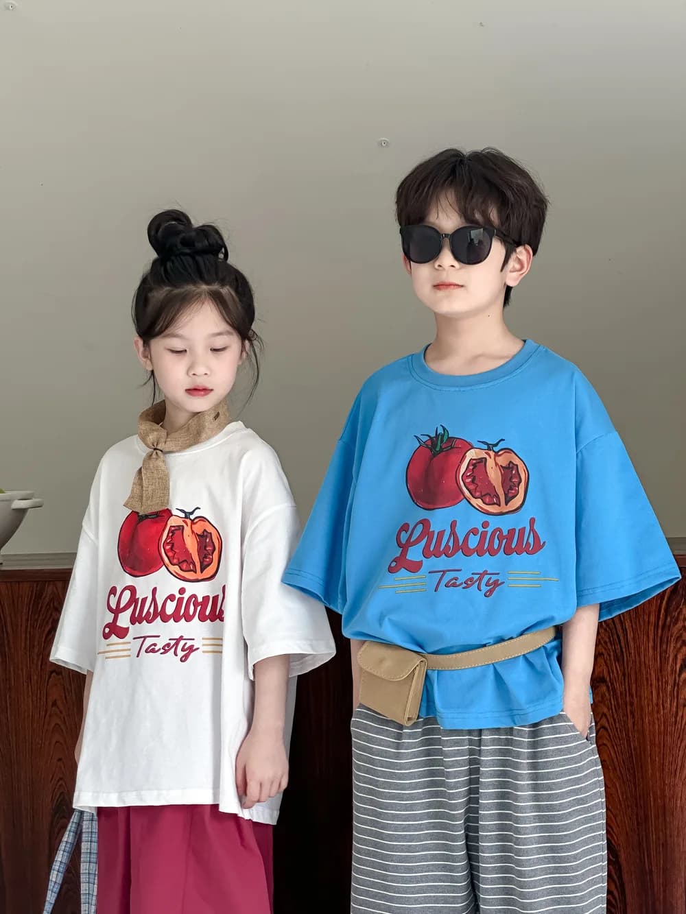 2025 Estate Bambini T-shirt casual Stampa cartoon Moda per bambini Top Ragazzi Ragazze Girocollo Vestiti T-shirt a maniche corte oversize