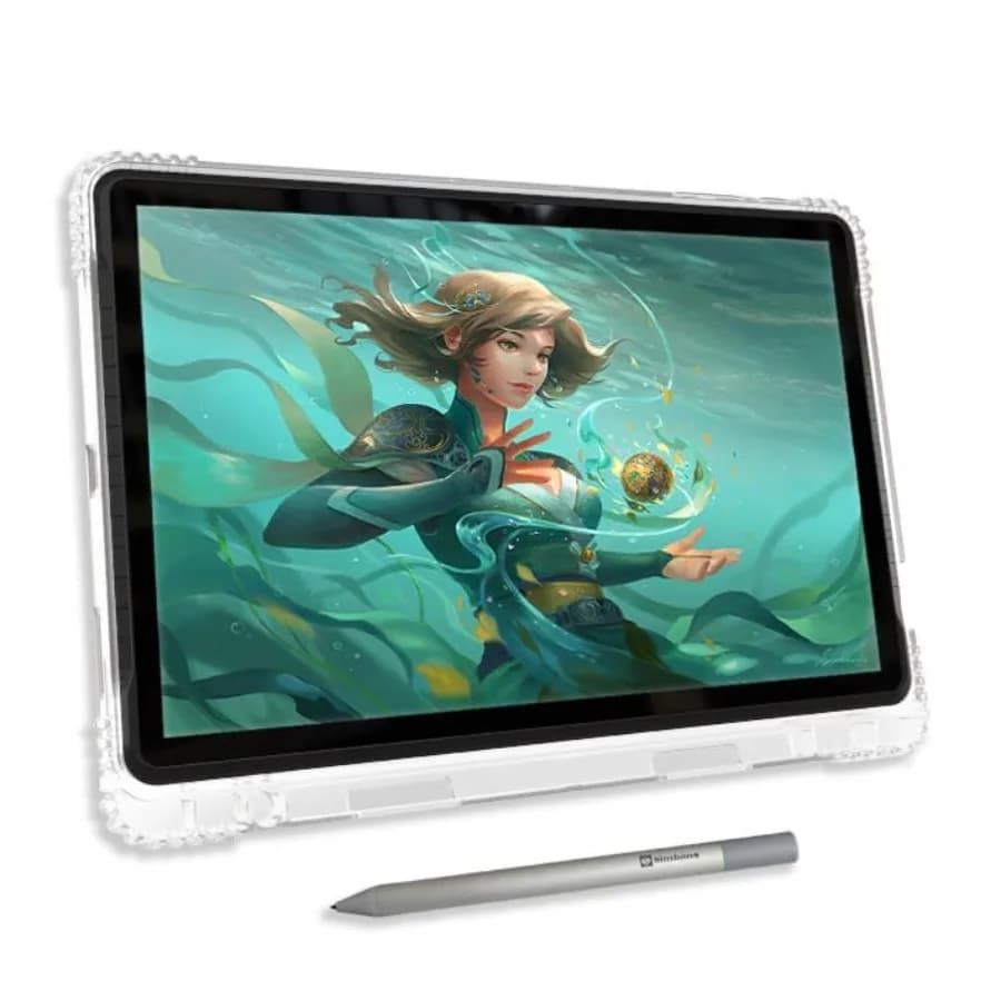 Tavoletta grafica standalone per artisti: display 2K laminato, Android 14 incluso, penna stilo, tutori PRO per il disegno a vita, app.
