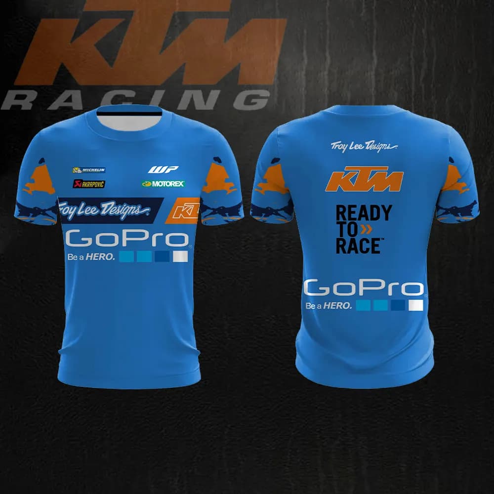 Nuova T-shirt da Uomo a Girocollo a Maniche Corte per l'Estate 2026, per Appassionati di Moto, Sport Estremi all'Aperto, Squadra di Corse KTM