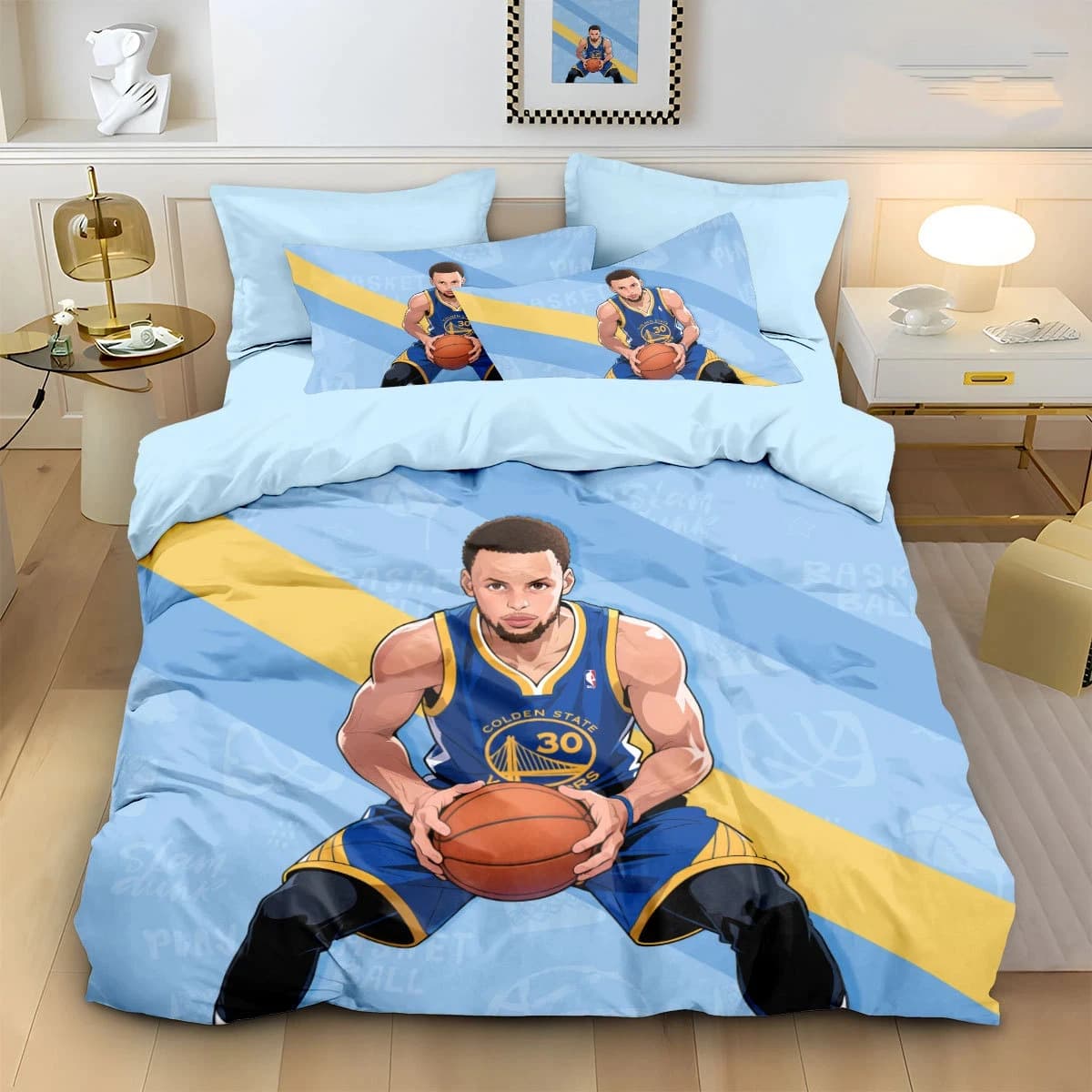 Fashion Basketball Star S-Stephen C-Curry Print Bedding Sets Bed Supplies Set Duvet Cover Bed Comforter Set Gift