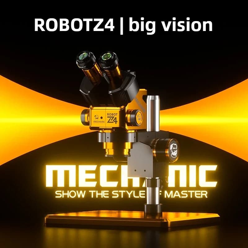 Microscopio trinoculare stereo con ingrandimento meccanico ROBOT Z4 6.5-60X con oculare regolabile per la riparazione di saldatura della scheda madre