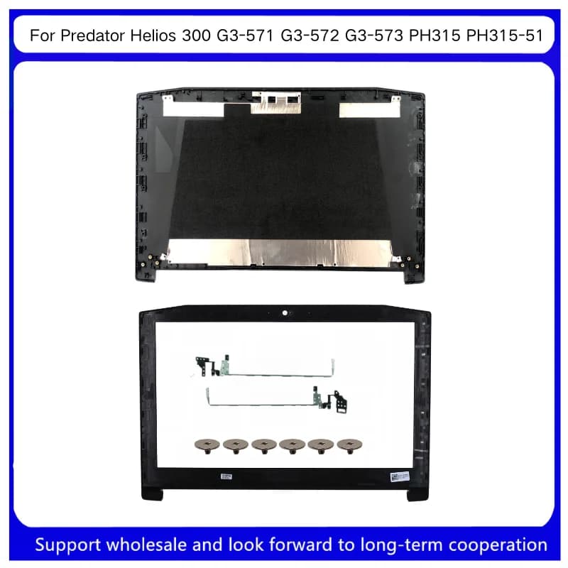 Nuovo per Kailxuling Predator Helios 300 G3-571 G3-572 G3-573 PH315 PH315-51: Cover Posteriore LCD / Cornice Anteriore / Cerniere LCD