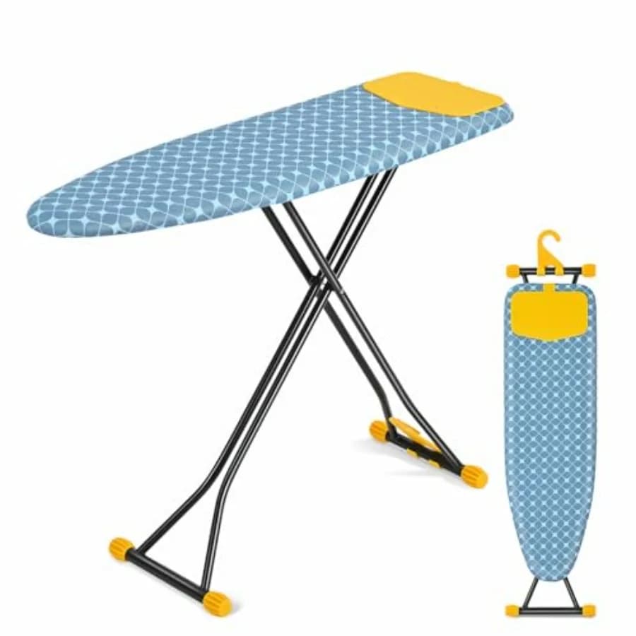 Ironing Board with Iron Rest, Compact and Space Saver Iron Board, Extra Thick Cover, Height Adjustable, Wall Mount and Closet H