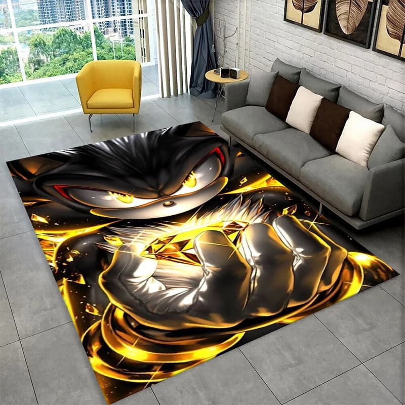 Classic Game S-Sonic Cartoon Non-Slip Area Rug for Living Room,Bedroom,Playroom,Soft Carpet Floor Mat Home Decor Rug Kids Room
