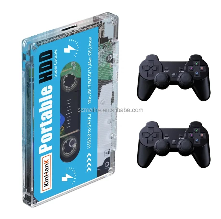 Super console per disco rigido da gioco Kinhank da 500G con due controller Base per giochi arcade HDD Disco rigido esterno portatile per PC