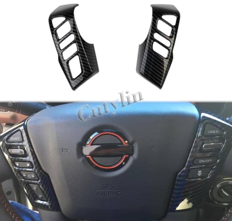 Per Nissan Frontier 2022-2025 e Nissan Titan 2020-2024, Copertura del Volante in Fibra di Carbonio ABS, Accessori Auto