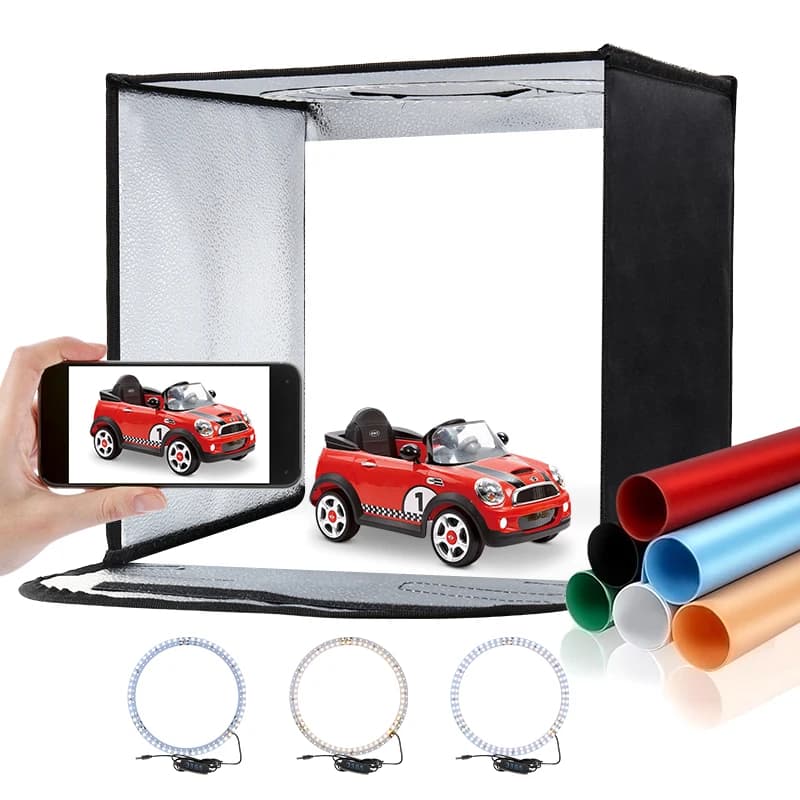 Foldable Multi-angle Shooting Tent Kit for Photographic Study of 11,8x11.8 inch with LED Luminous Ring Transport Bag for Photography 6 Bottom