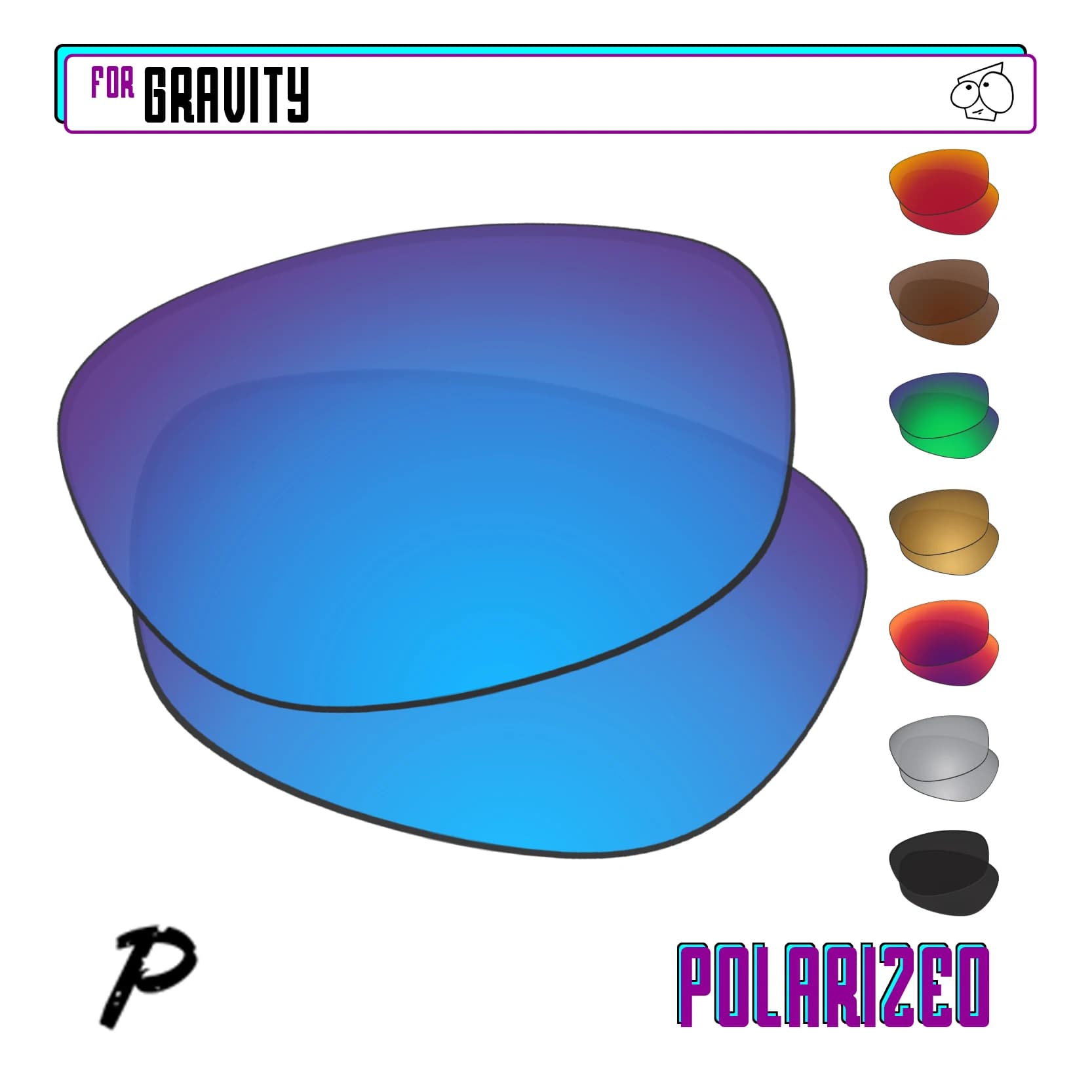 EZReplace polarized spare lenses compatible with Wiley X Gravity 63 mm sunglasses - Multiple options