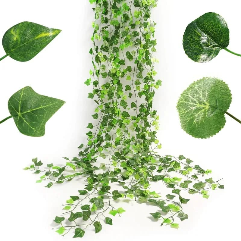 2/4//6/8/10M Artificial Leaves Ivy Face Green Leaf Corda Plants for Home Decoration Garden Decoration Outdoor Wedding Ceremony Decoration Ornament