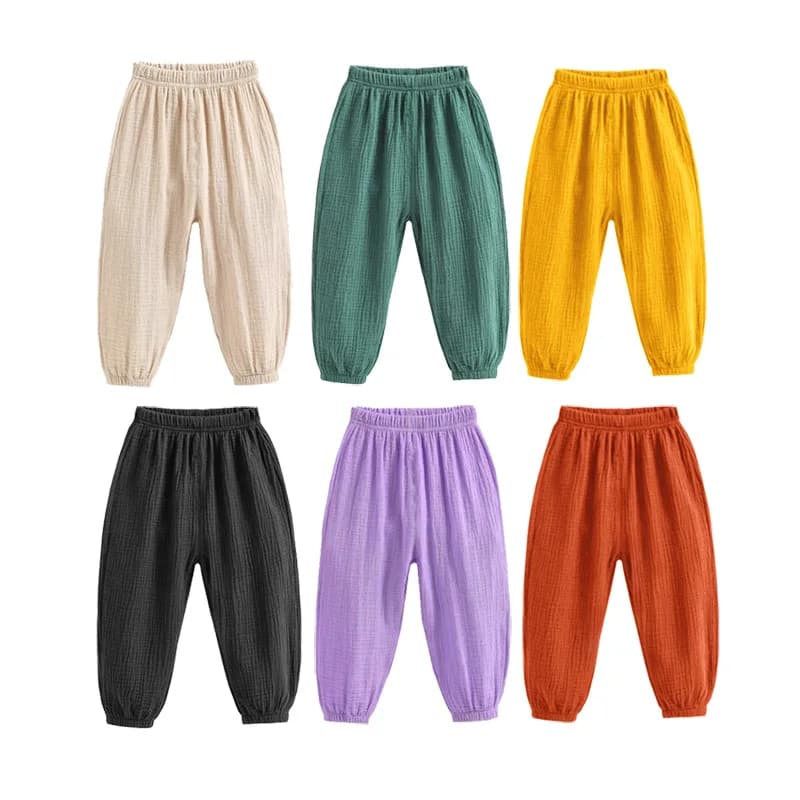 Pantaloni Estivi in Lino per Bambini, Protezione Solare, Casual e Comodi, Anti-zanzare per Bambini e Bambine