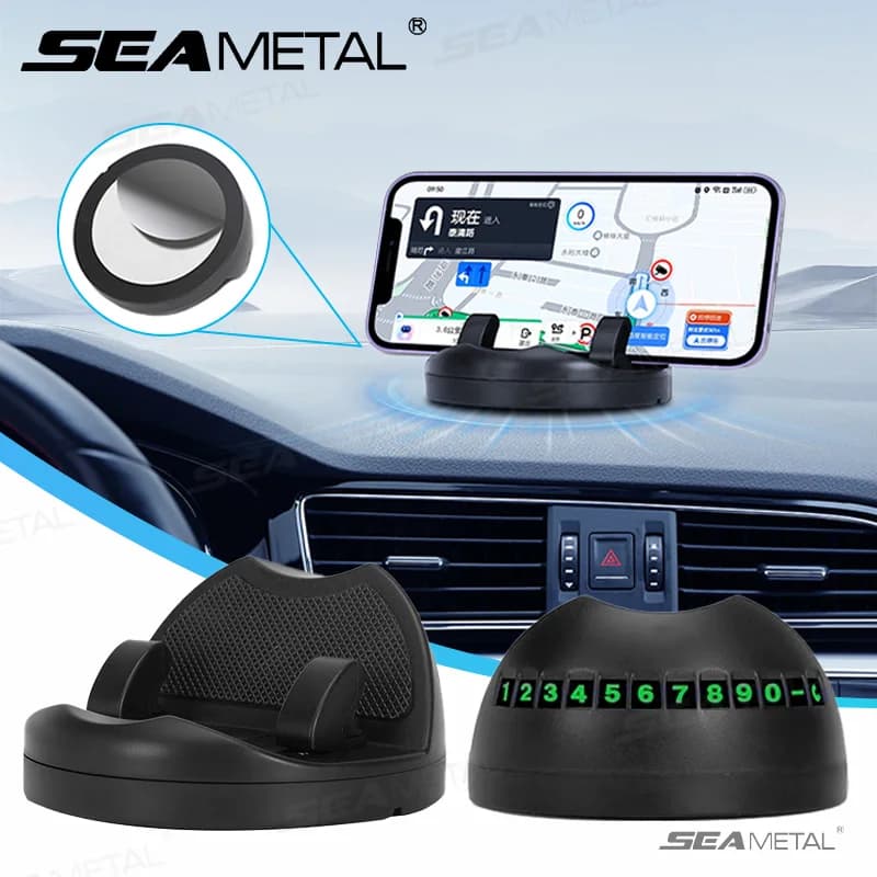SEAMETAL Supporto per telefono per cruscotto per auto Supporto per navigazione head-up sicuro Supporto per telefono per auto stabile Supporto per telefono girevole in gomma antiscivolo