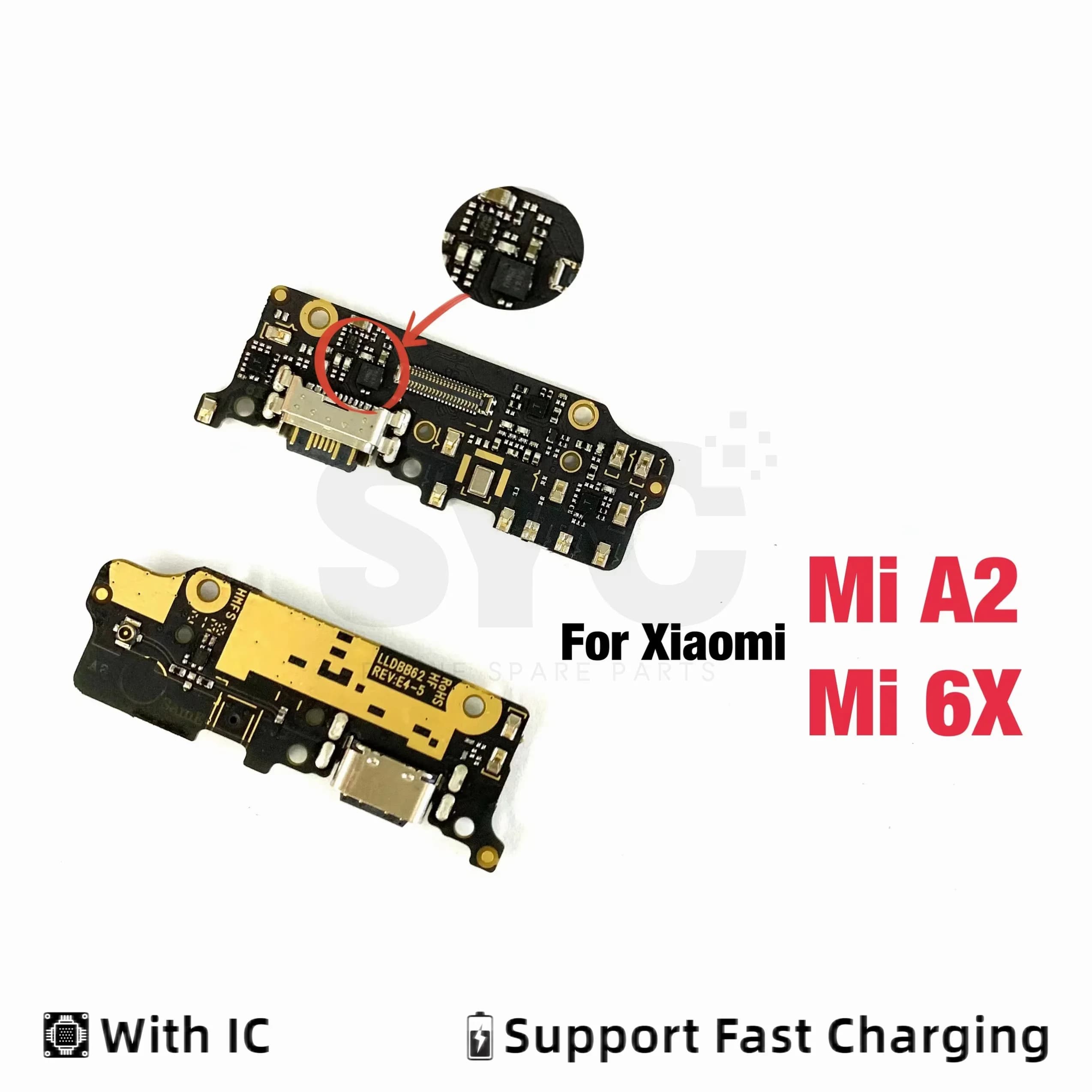 Per Xiaomi Mi A2 Mi 6X: Scheda connettore porta di ricarica USB con microfono, supporto ricarica rapida, ricambi