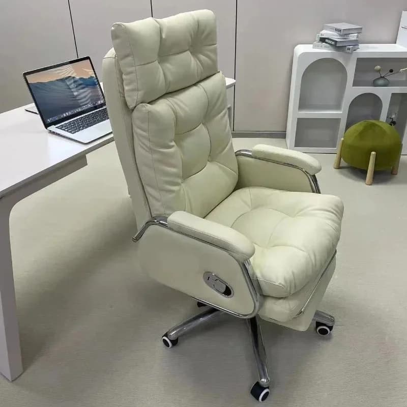 & Italian Leather Back Computer Chairs Home Reclining Rocking Office Chairs Nordic Lift Swivel Boss Gaming Chair Office Furnitur