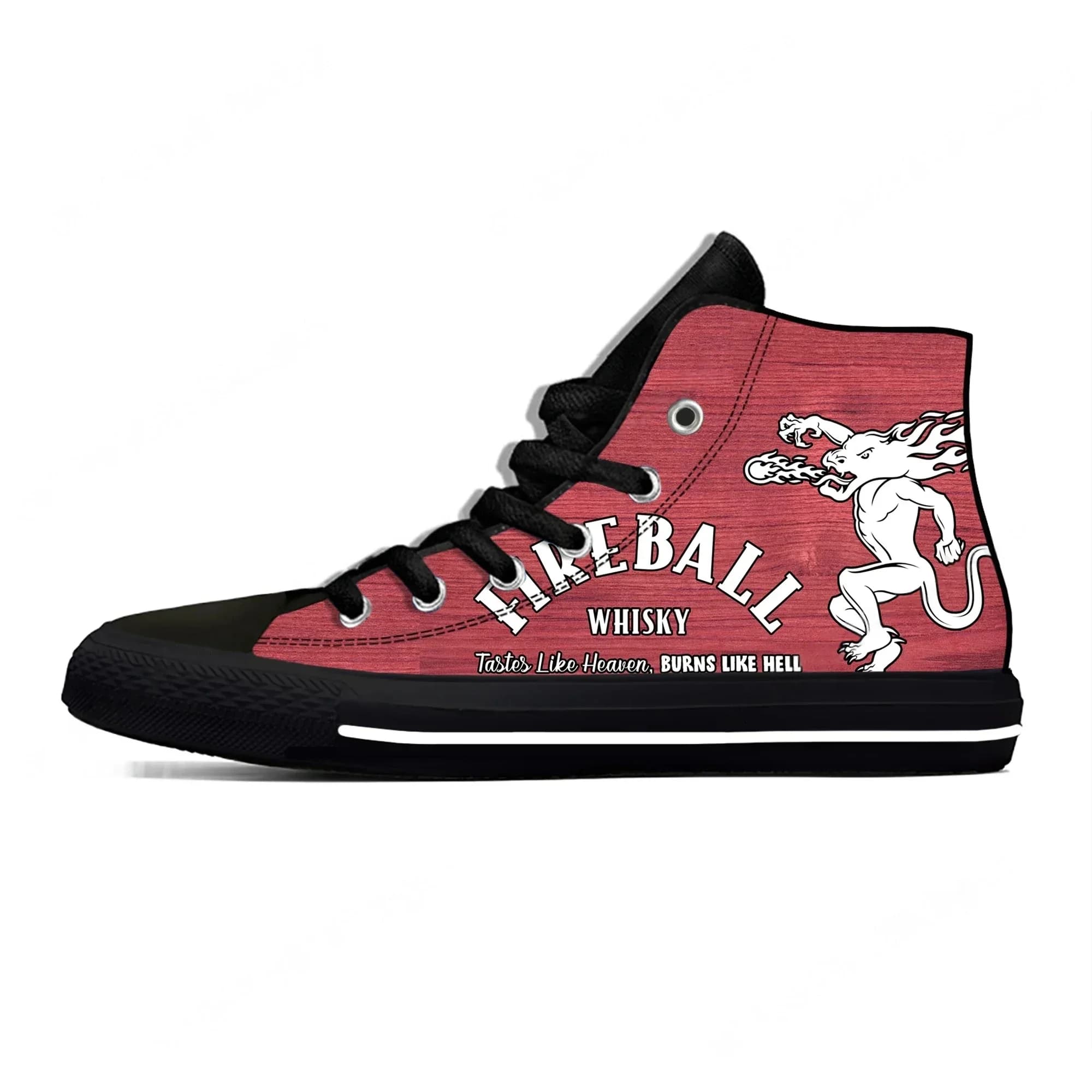 Fireball Cinnamon High Top Sneakers Whisky Scarpe casual da uomo, da donna, per adolescenti, scarpe da corsa in tela, scarpe leggere con stampa 3D