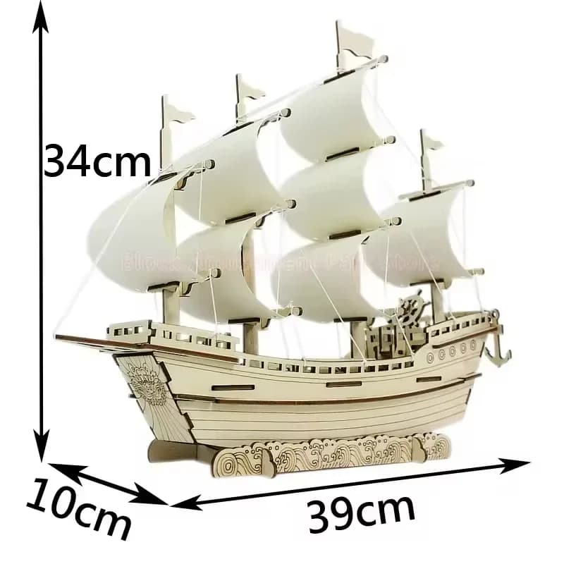 1PC 3D Barca a vela Puzzle in legno Modello di assemblaggio Puzzle Artigianato in legno fai da te Puzzle 3D Regali Decorazione del desktop