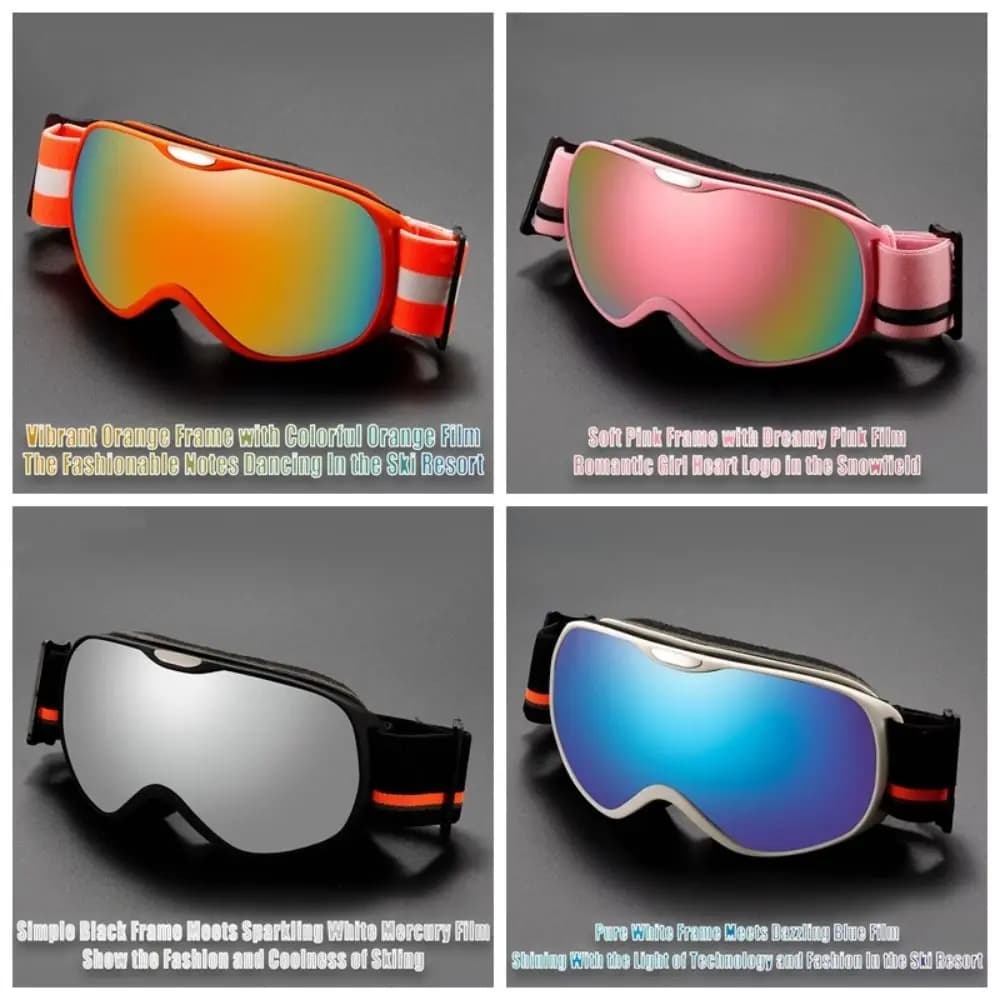 Ski Supplies Double-layer Children's Ski Goggles Anti-fog Anti-sand Ski Glasses Coated Colorful Snow Eyewear Snowboard