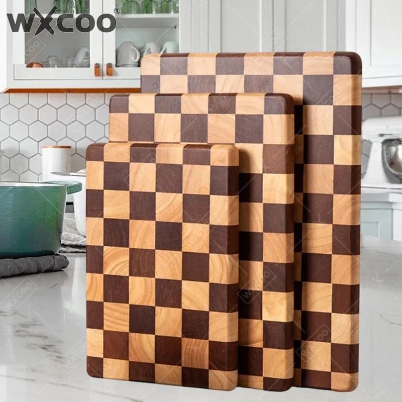 WXCOO Solid Wood Cutting Board Household Tray Mosaic Chopping Blocks Kitchen Tool Wooden Cutting Board