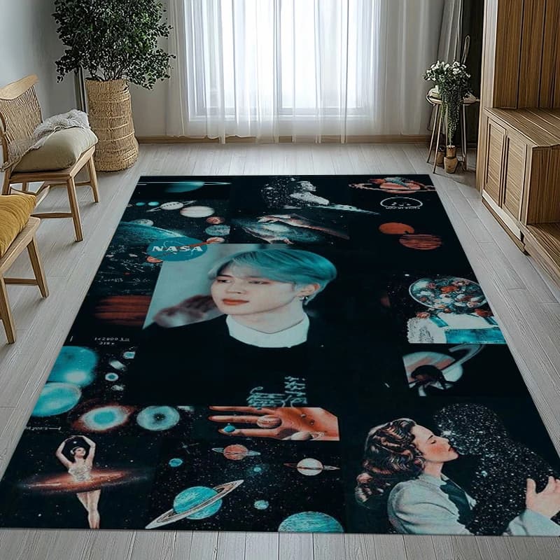 Tappeto Antiscivolo Jimin Kpop B-BTS per Soggiorno, Morbido Tappeto per Camera da Letto, Sala Giochi, Divano, Decorazione Casa, Regalo