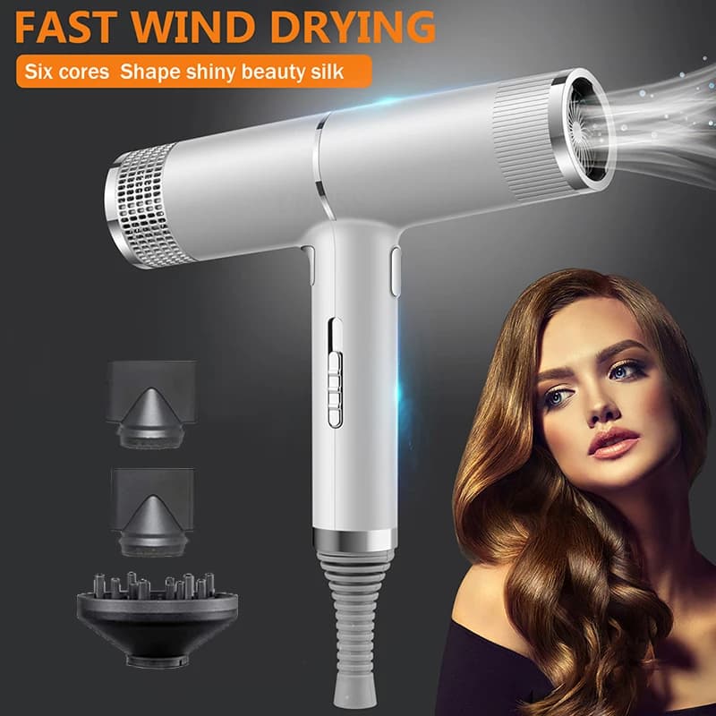 High-power ion blow dryer with nozzle, powerful cold and hot professional blow dryer, suitable for home and salon use