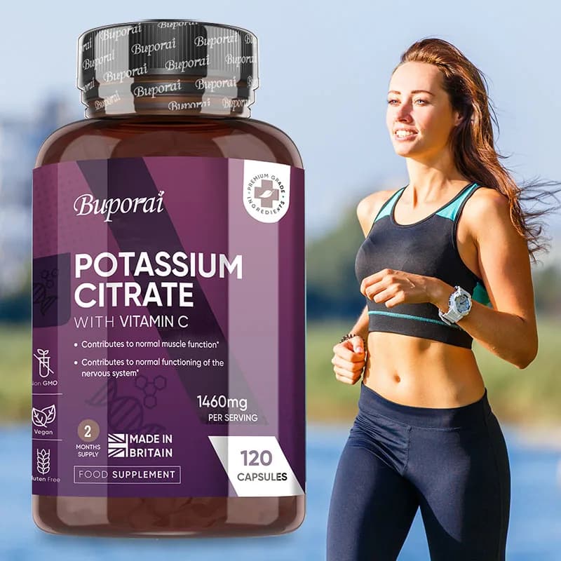 Potassium Citrate Supplements 1460 mg - Contains vitamin C to help maintain normal muscle function, support for natural electrolytes